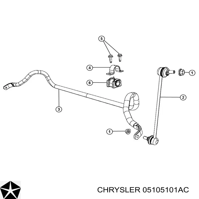 Купити 05105101AC Chrysler Стабілізатор поперечної стійкості передній