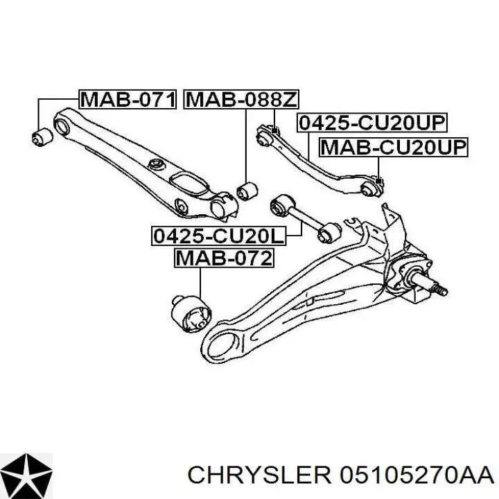 Тяга поперечна задньої підвіски 05105270AA Chrysler