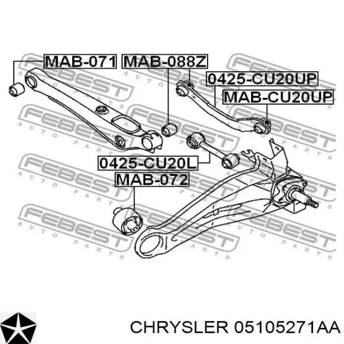 05105271AA Chrysler важіль задньої підвіски верхній, лівий/правий