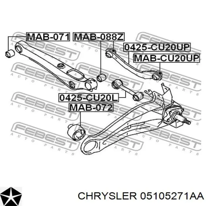 Важіль задньої підвіски верхній, лівий/правий 05105271AA Chrysler