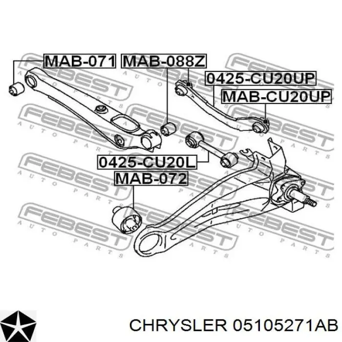 05105271AB Chrysler важіль задньої підвіски верхній, лівий/правий
