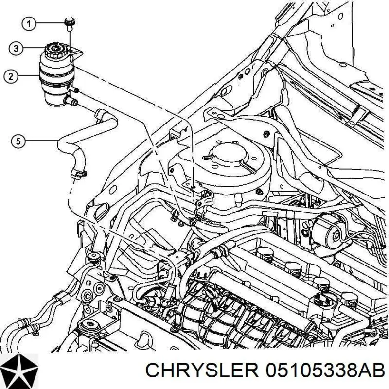 Бачок насосу гідропідсилювача керма K05105338AB Fiat/Alfa/Lancia