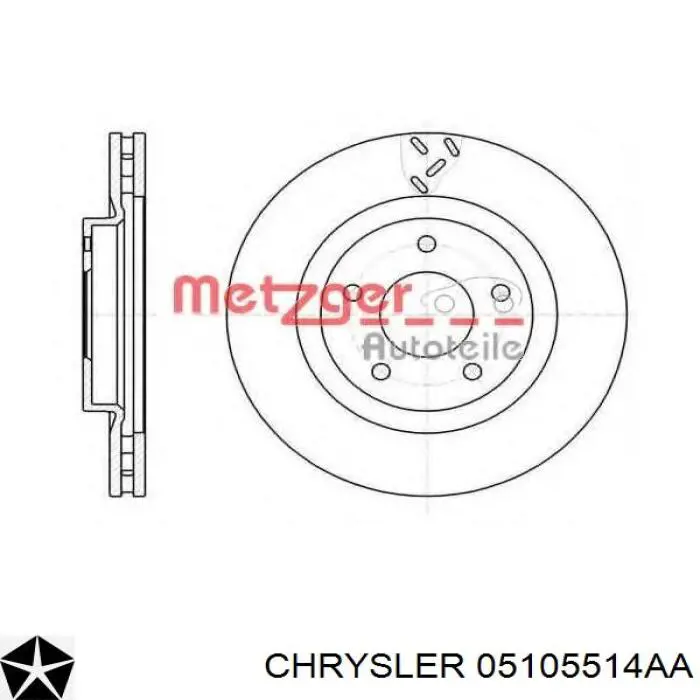 05105514AA Chrysler Гальмо дискове переднє