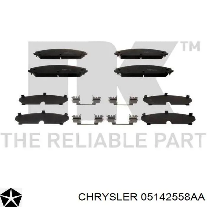 Купити 05142558AA Chrysler Колодки гальмівні передні, дискові