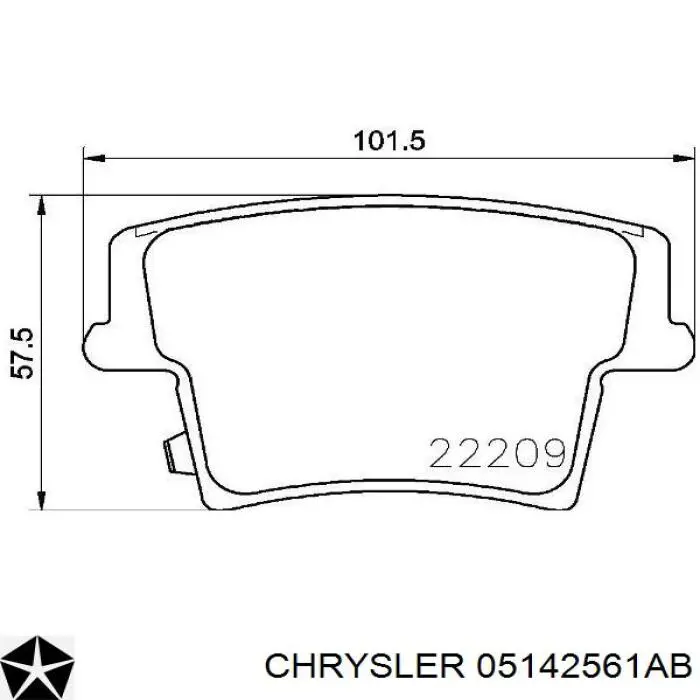 Задні гальмівні колодки 05142561AB Chrysler