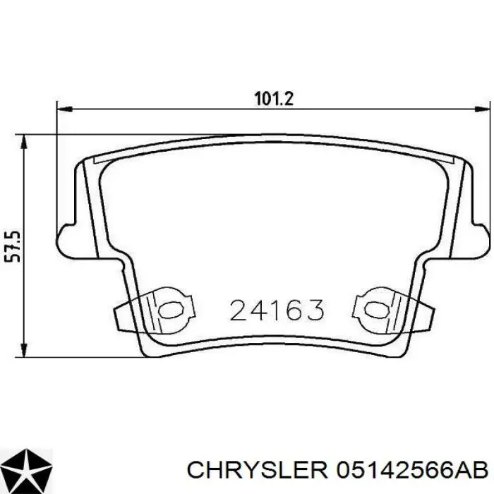 Задні гальмівні колодки Chrysler 05142566AB ціна, від 37.49 USD