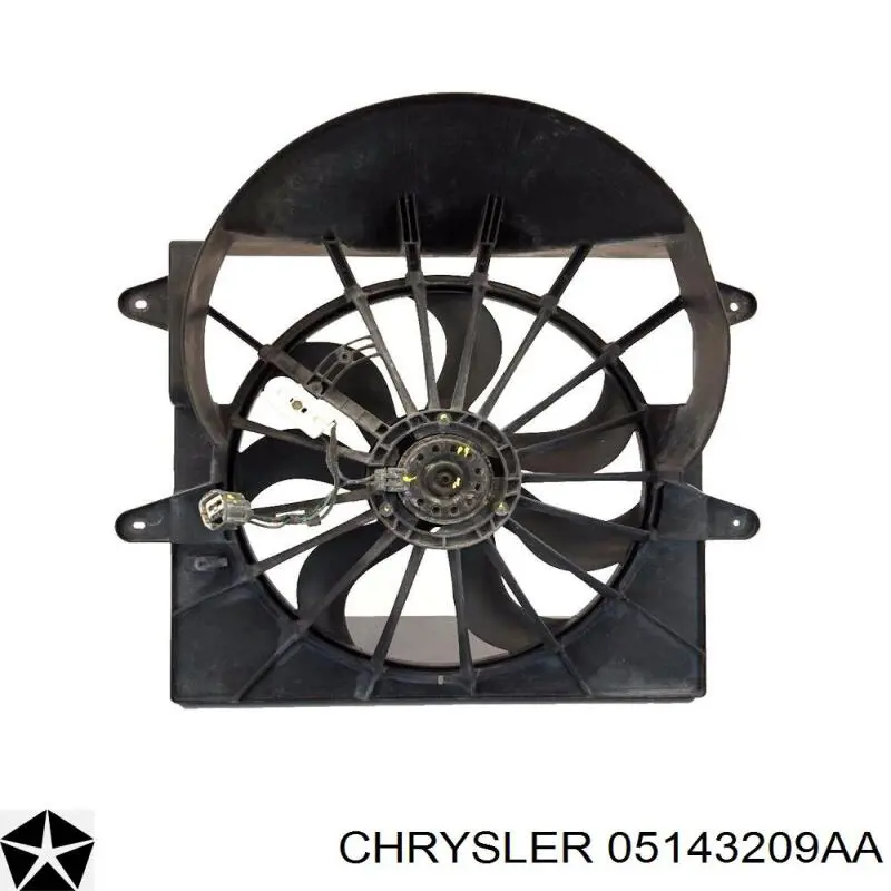 Купити 05143209AA Chrysler Електровентилятор охолодження в зборі (двигун + крильчатка)