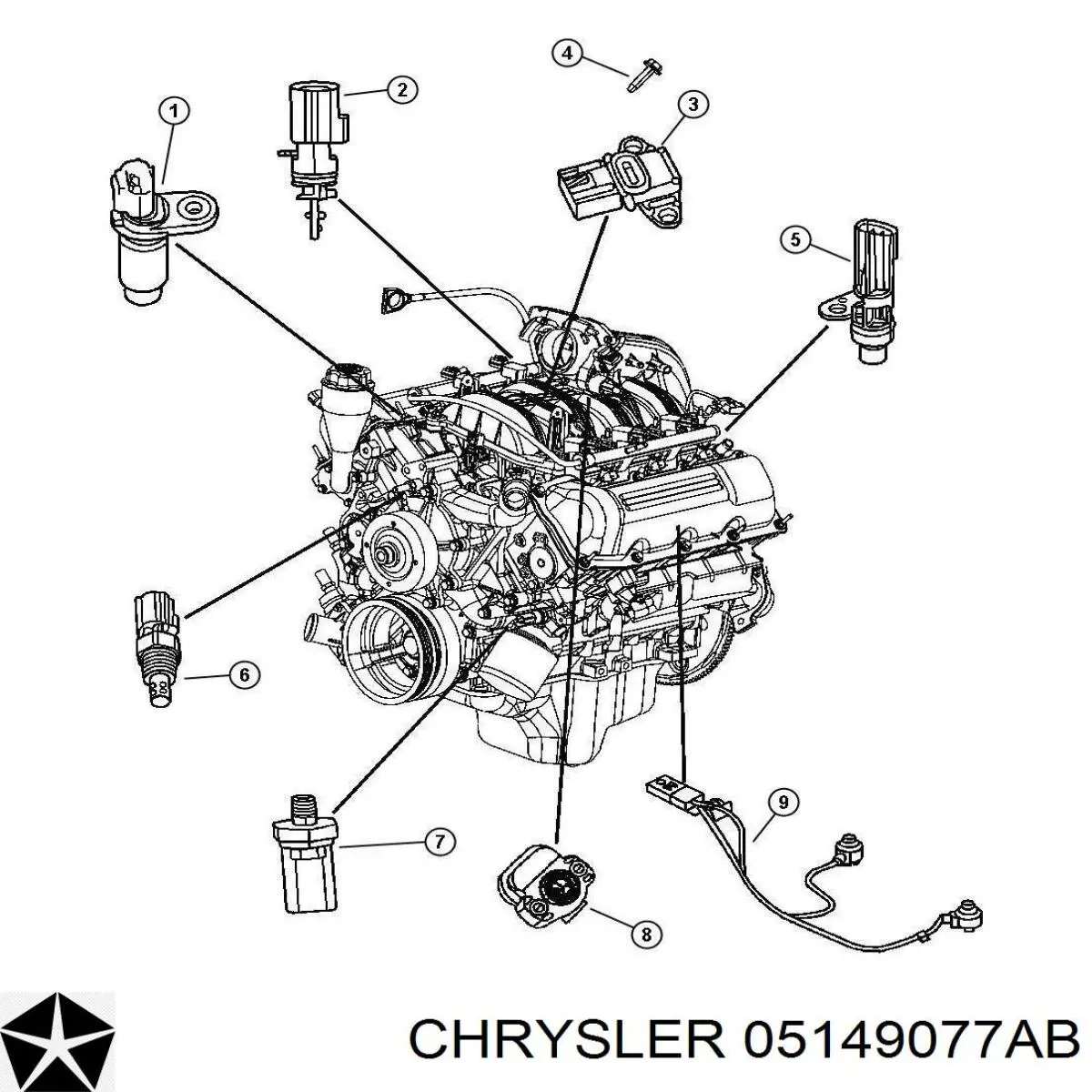 Датчик температури охолоджуючої рідини 5149077AA Chrysler