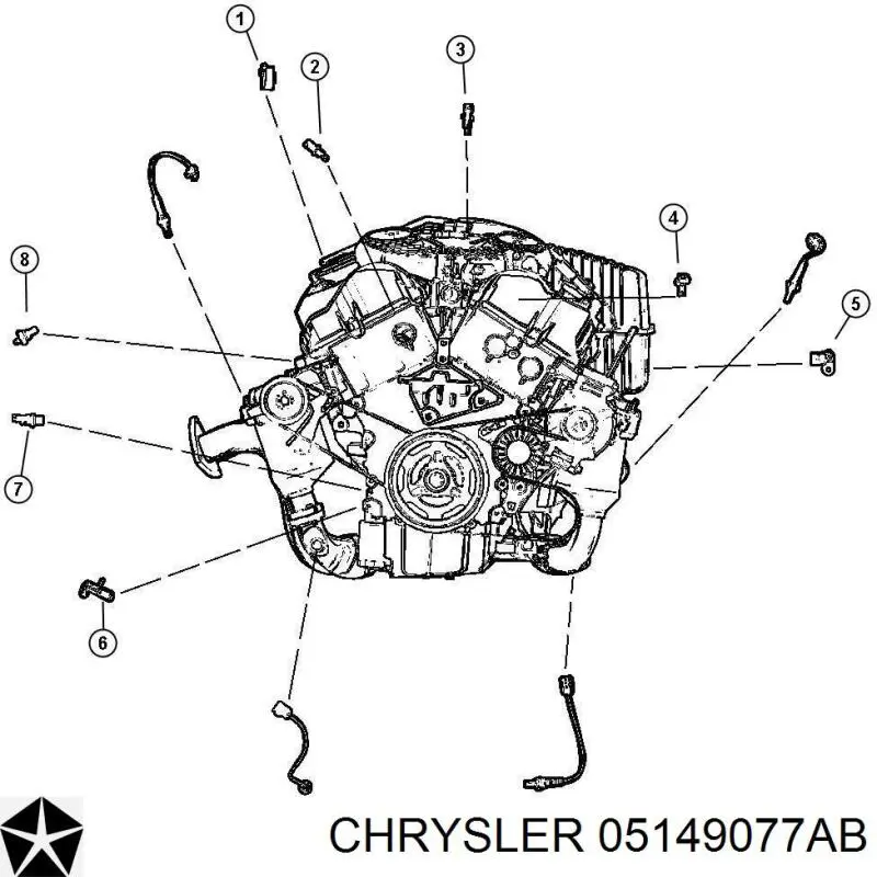 Купити 5149077AA Chrysler Датчик температури охолоджуючої рідини