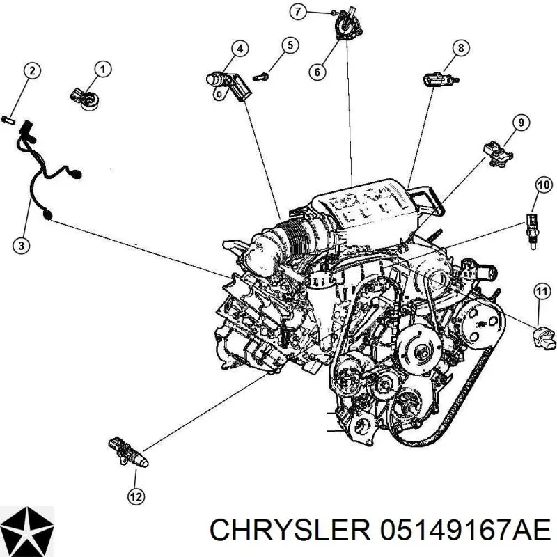 Датчик положення (оборотів) коленвалу Chrysler 300 (Крайслер 300)