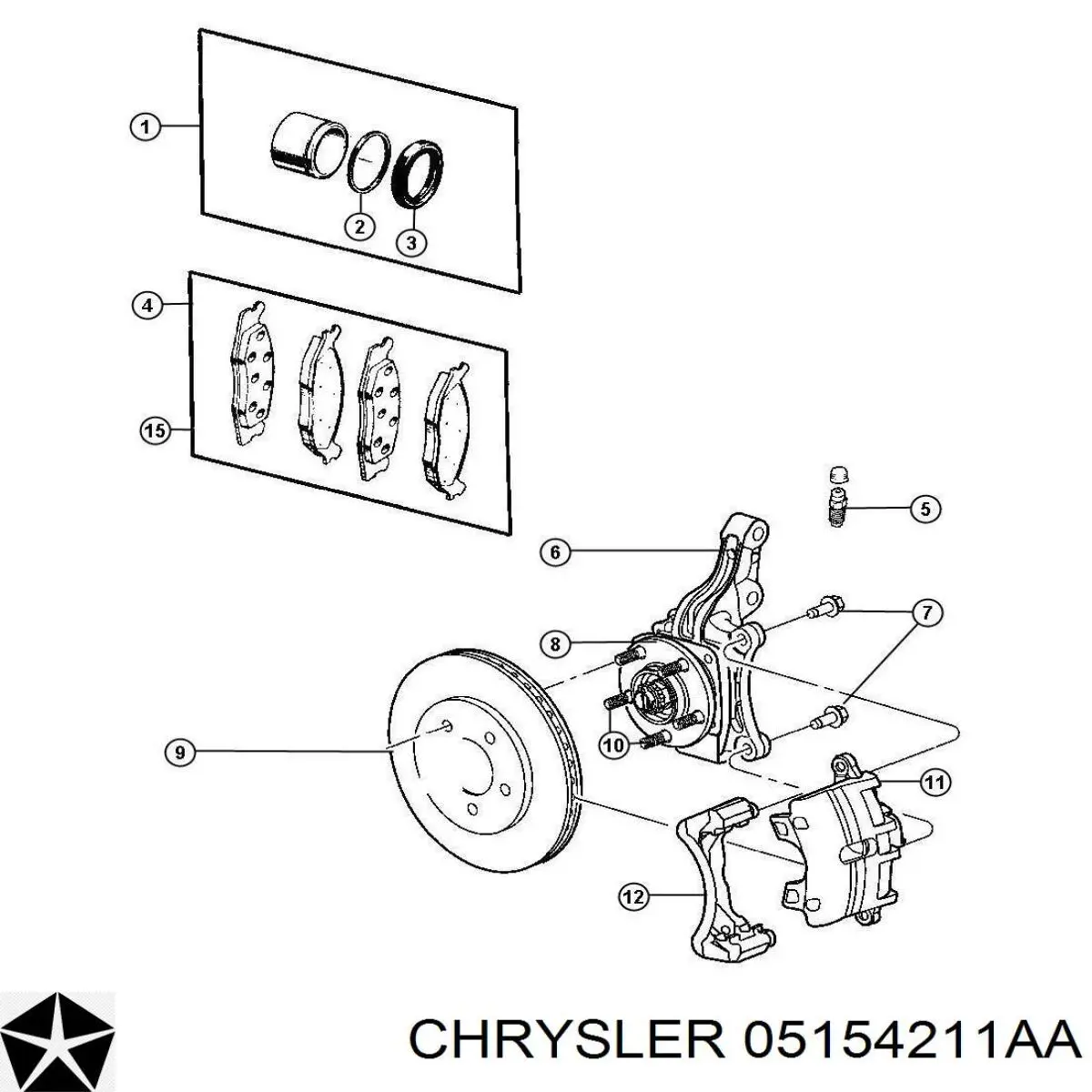 Купити 05154211AA Chrysler Маточини передніх коліс
