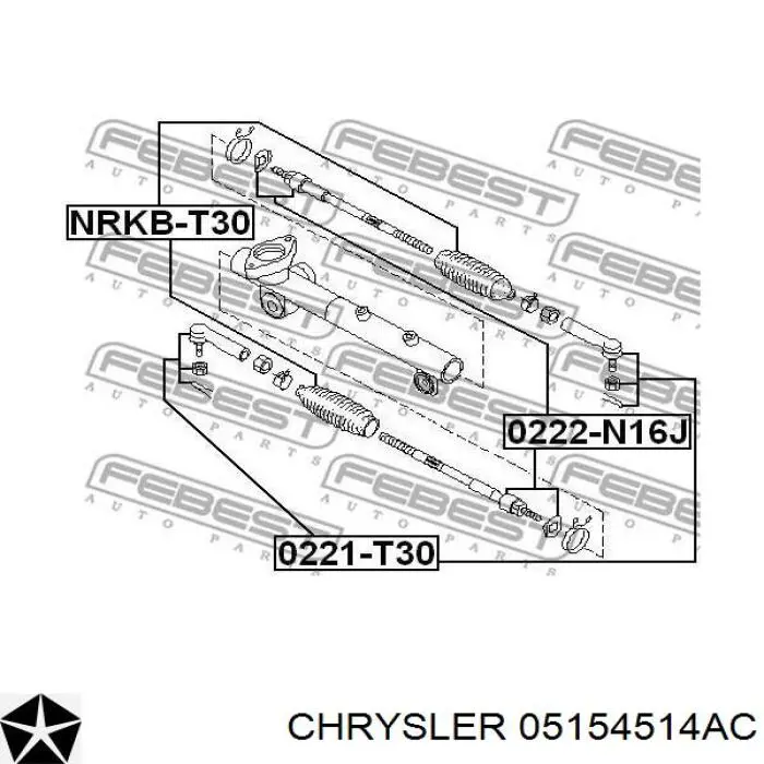 5154514AC Chrysler Рейковий рульовий механізм