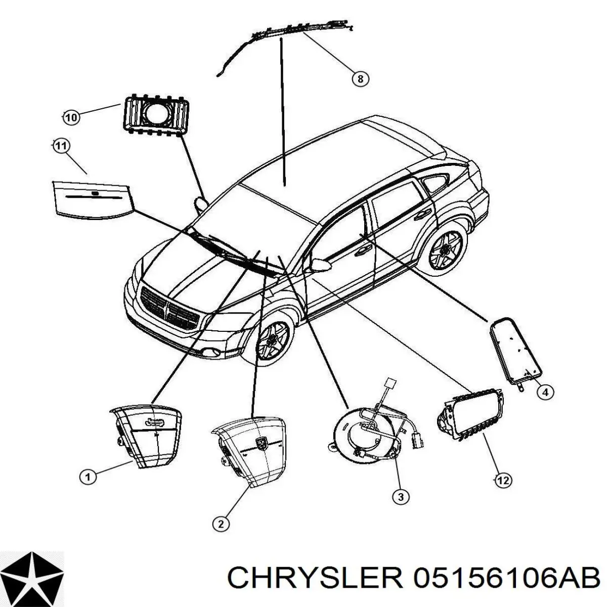 5156106AC Chrysler кільце airbag контактне