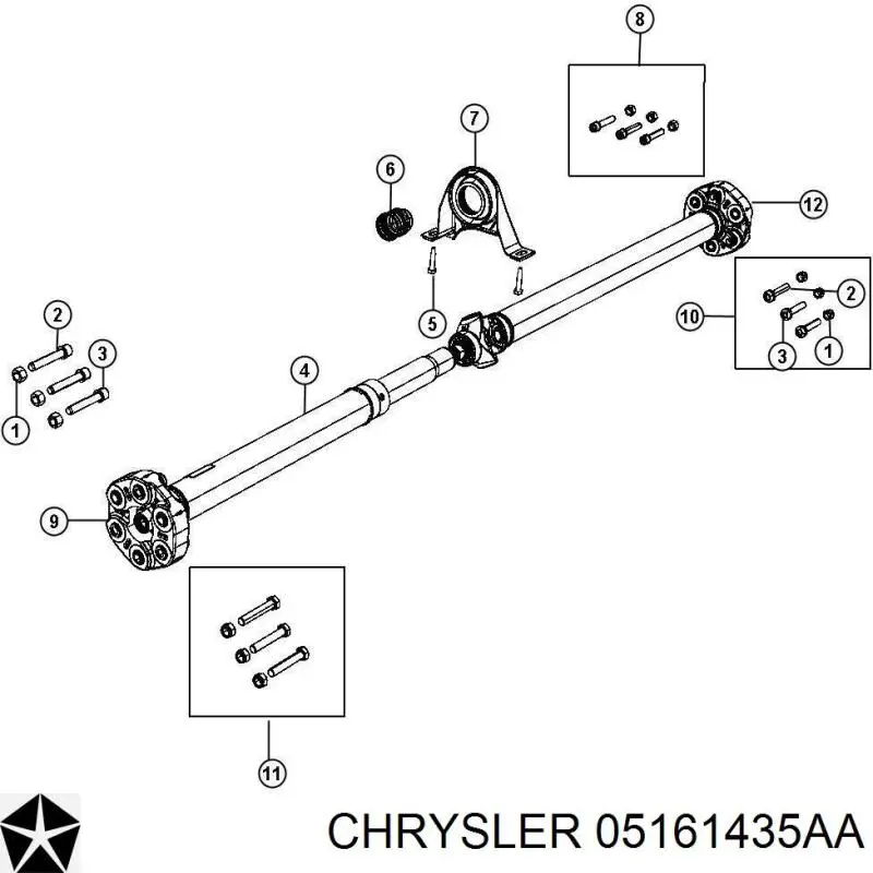 Підвісний підшипник карданного валу Chrysler 05161435AA ціна, від 48.36 USD