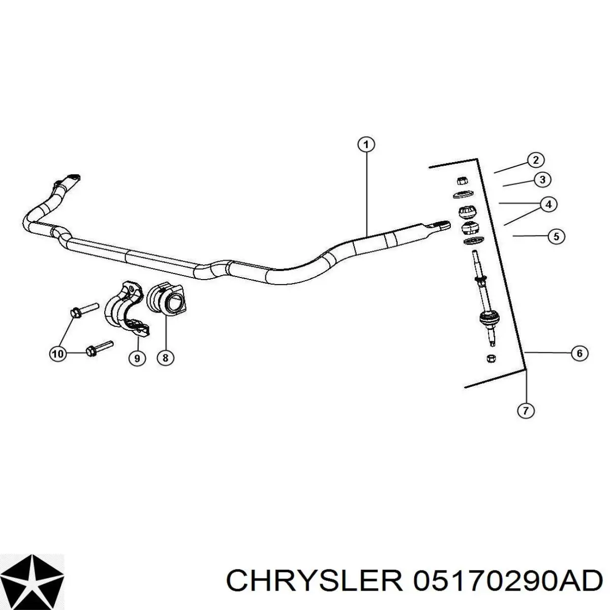 Купити 05170290AD Chrysler Тяжка стабілізатора переднього