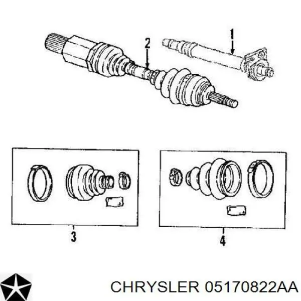 Вісь передня Chrysler 05170822AA ціна, від 119.93 USD