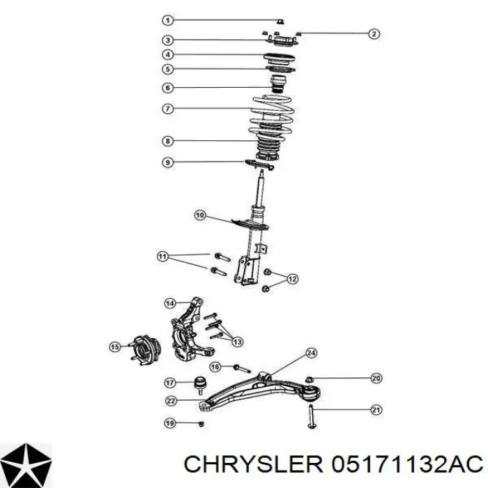 Чохол амортизатора переднього Chrysler 05171132AC ціна, від 14.06 USD