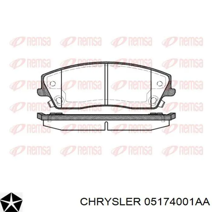 05174001AA Chrysler колодки гальмівні передні, дискові