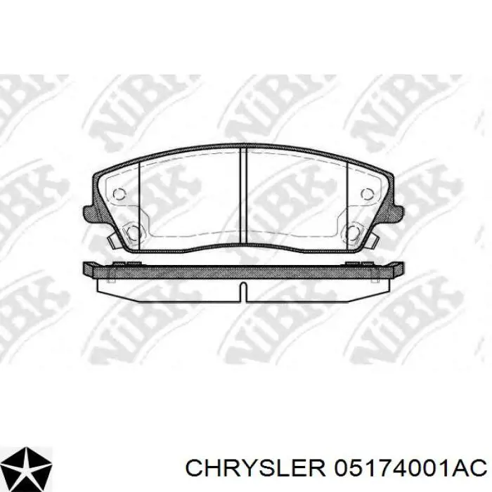 Гальмівні колодки Chrysler 05174001AC ціна, від 38.04 USD