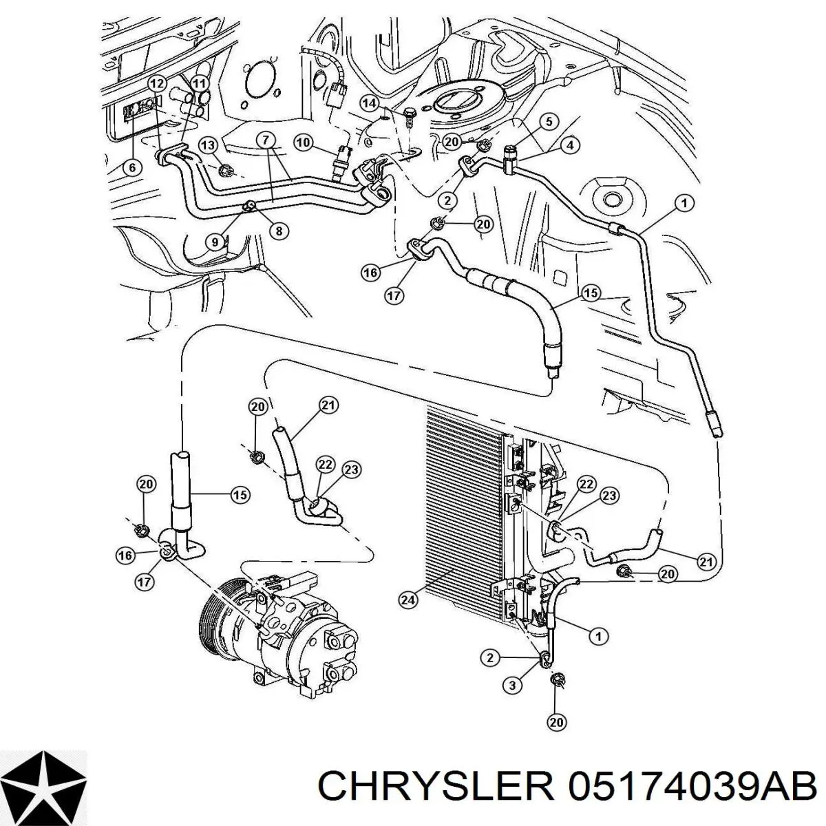 05174039AB Chrysler датчик абсолютного тиску кондиціонера