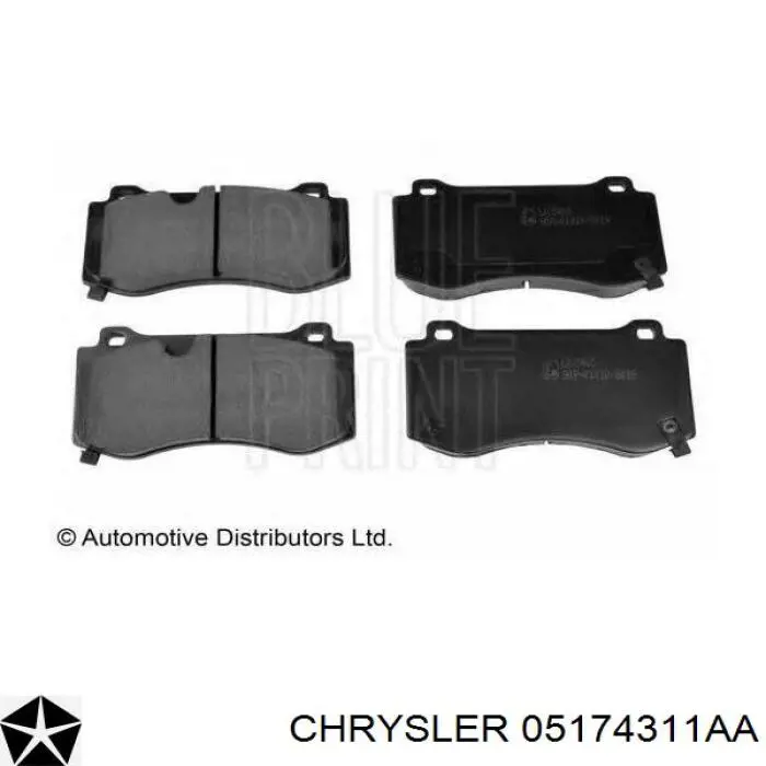Гальмівні колодки Chrysler 05174311AA ціна, від 46.76 USD