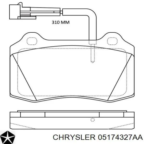 Задні гальмівні колодки Chrysler 05174327AA ціна, від 36.54 USD