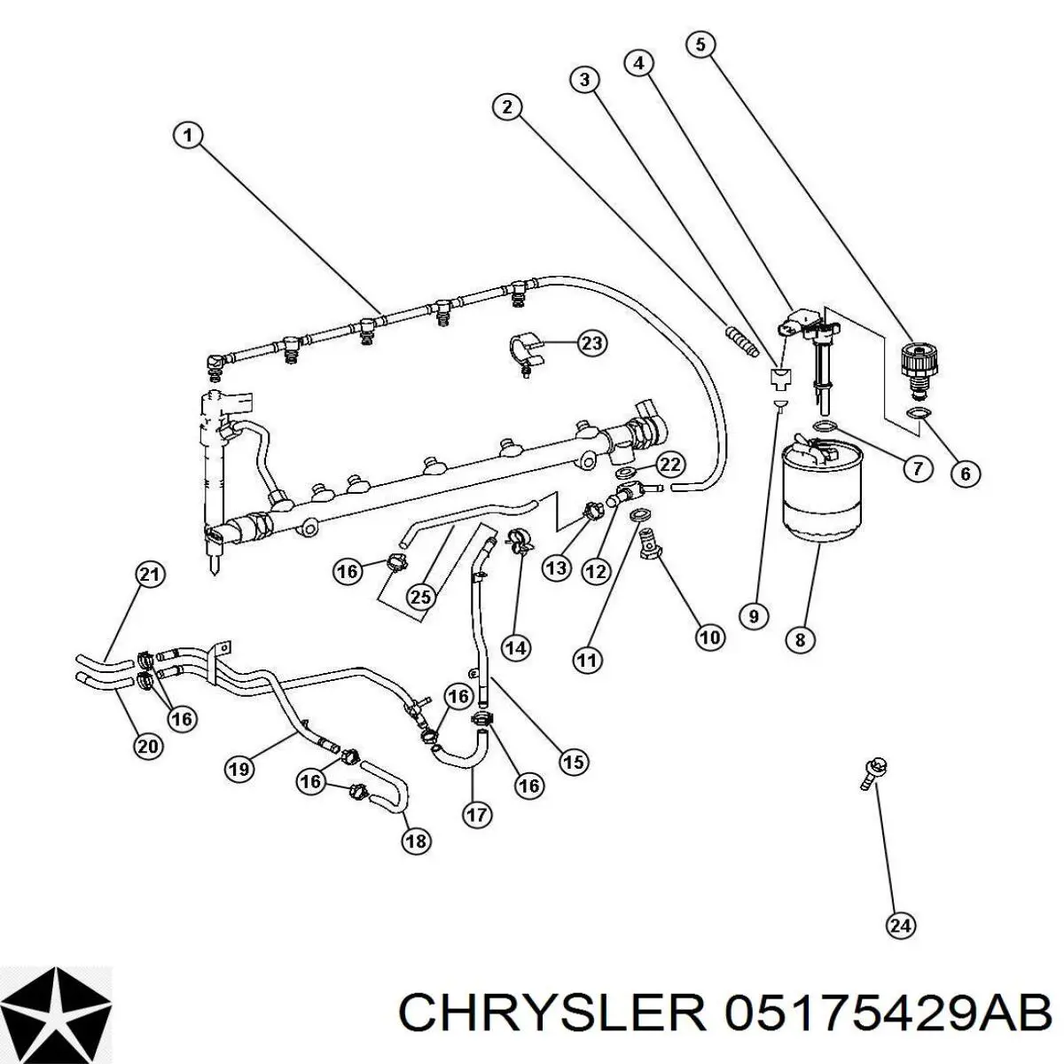 05175429AB Chrysler фільтр паливний