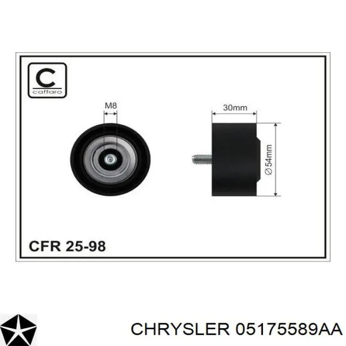 Ролик приводного ременя, паразитний 05175589AA Chrysler