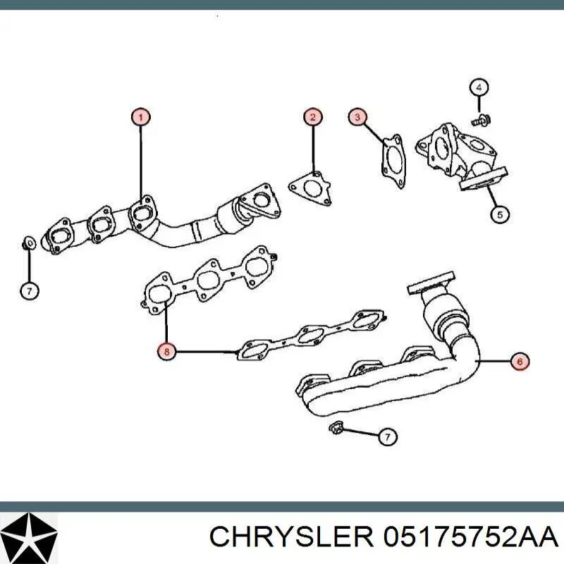 Купити 05175752AA Chrysler Прокладка турбіни вихлопних газів, випуск