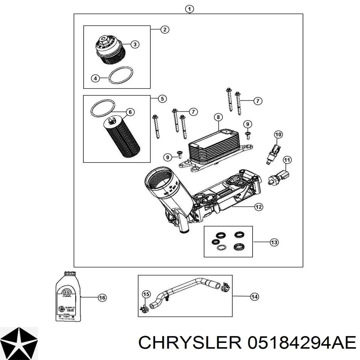 Купити 05184294AE Chrysler Корпус масляного фільтра
