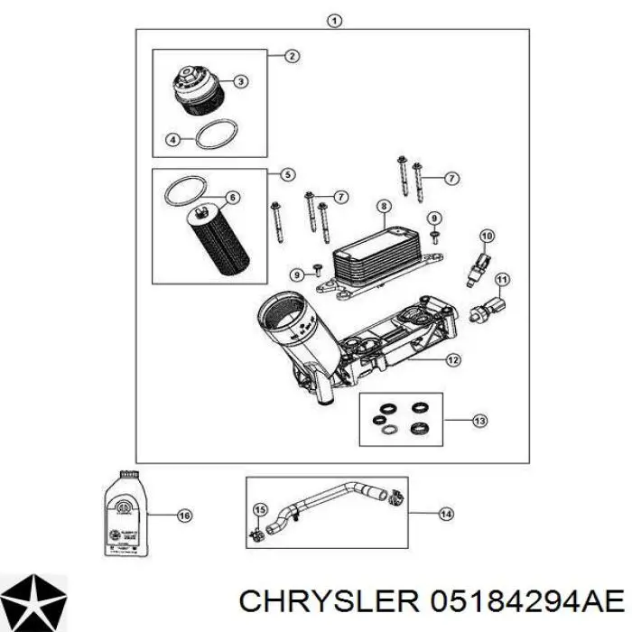 5184304AF Chrysler корпус масляного фільтра