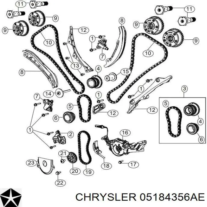 Зірка-шестерня приводу коленвалу двигуна Chrysler 200 (Крайслер 200)