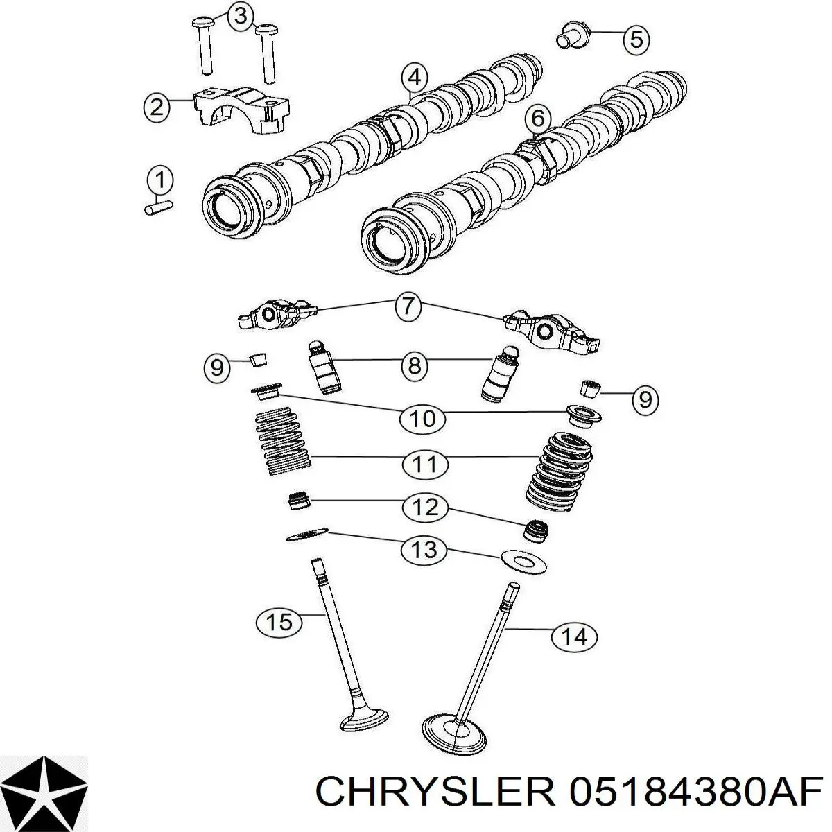 Купити 05184380AG Chrysler Розподільний вал двигуна впускний правий