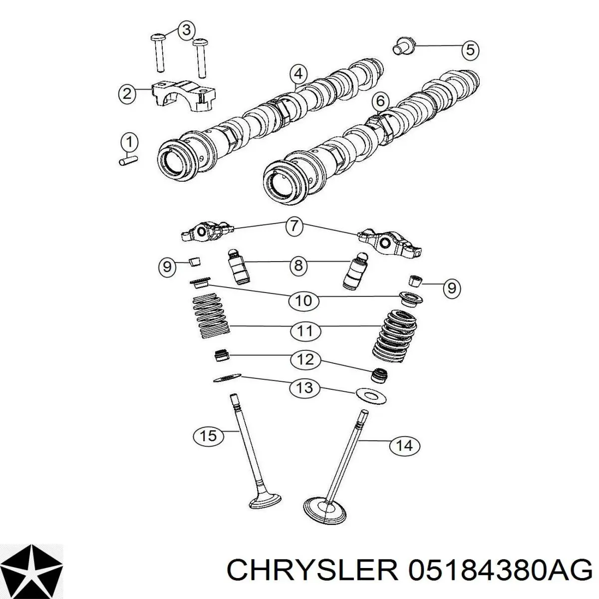 Розподільний вал двигуна впускний правий Chrysler 05184380AG ціна, від 142.34 USD
