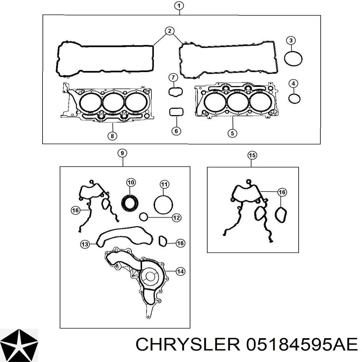 5184595AE Chrysler прокладка клапанної кришки, права