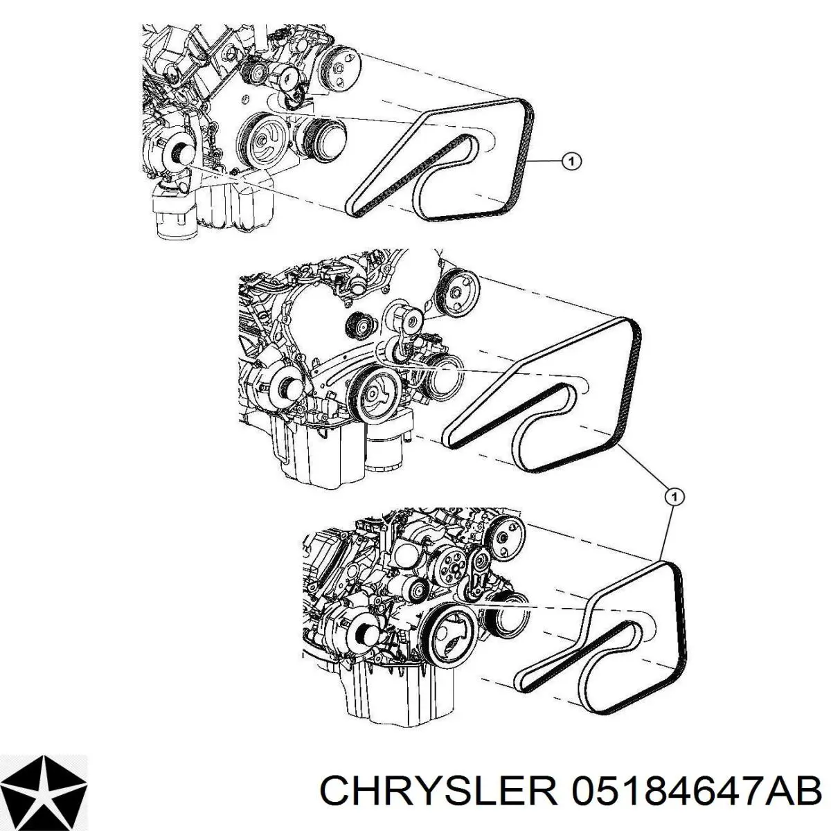 Клиновий ремінь Chrysler 05184647AB ціна, від 16.19 USD