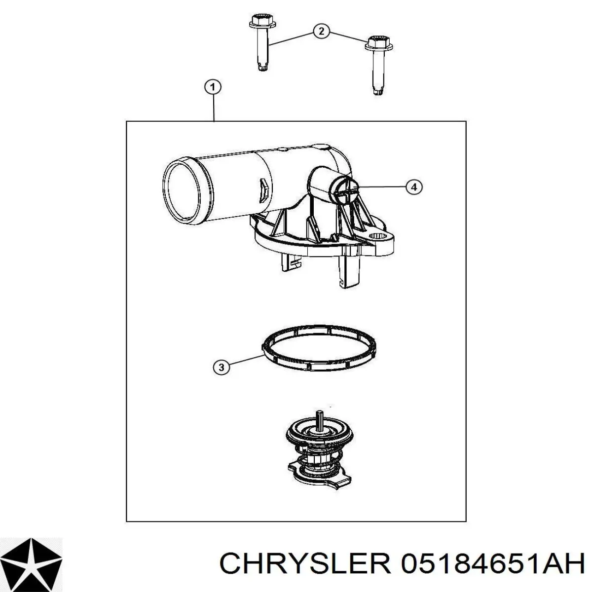 Кожух термостата Chrysler 05184651AH ціна, від 32.00 USD