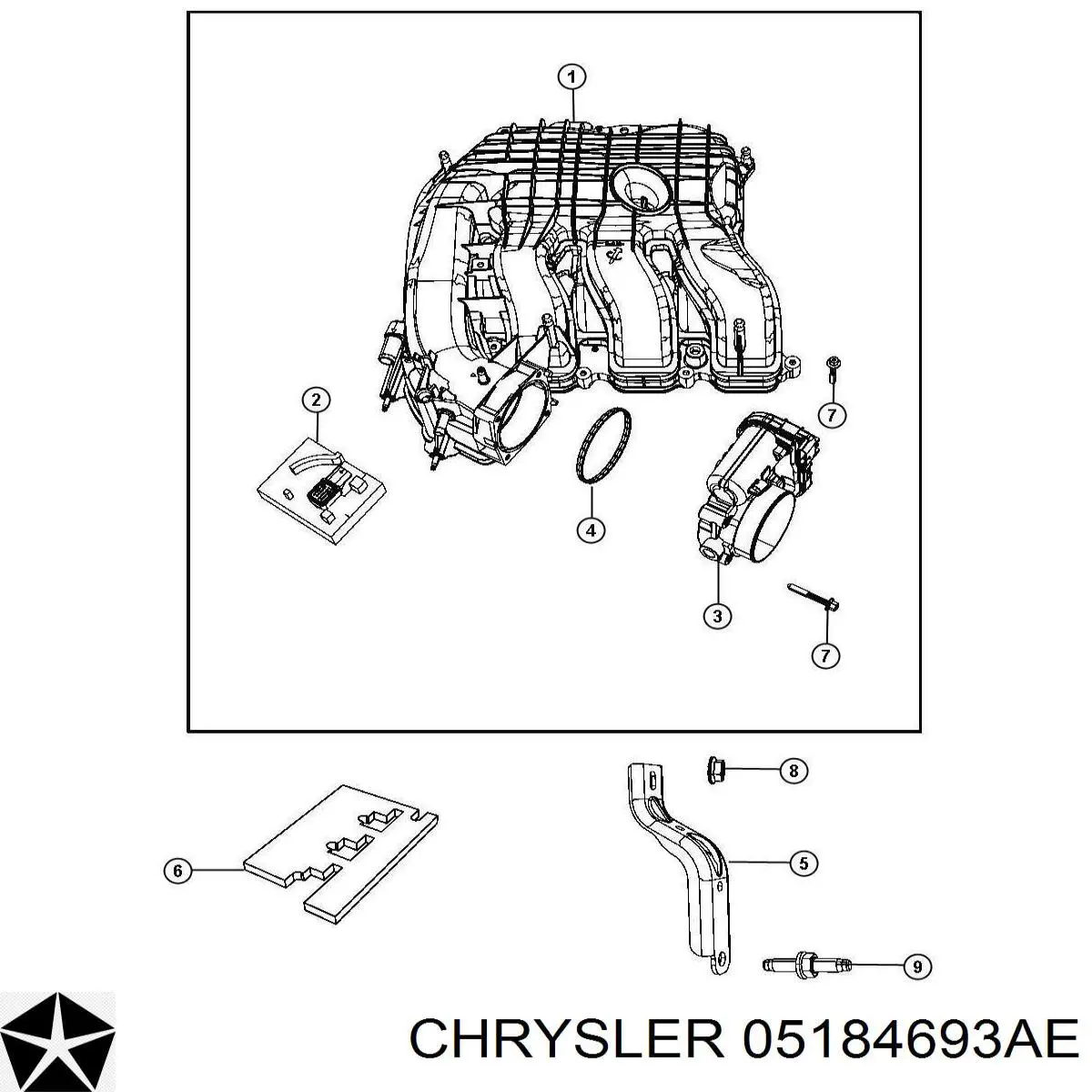 Колектор впускний верхній Chrysler 300 (Крайслер 300)
