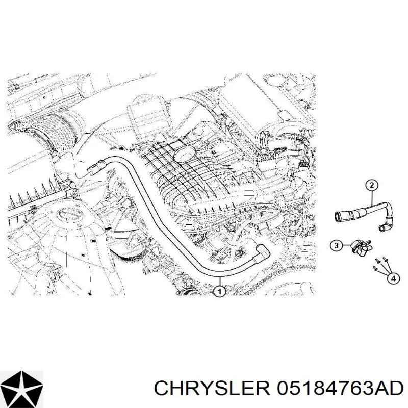 Купити 05184763AD Chrysler Клапан PCV вентиляції картера