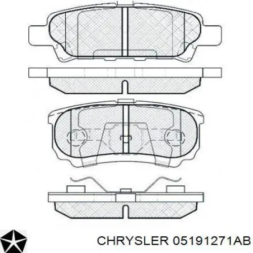 Колодки гальмові задні, дискові 05191271AB Chrysler