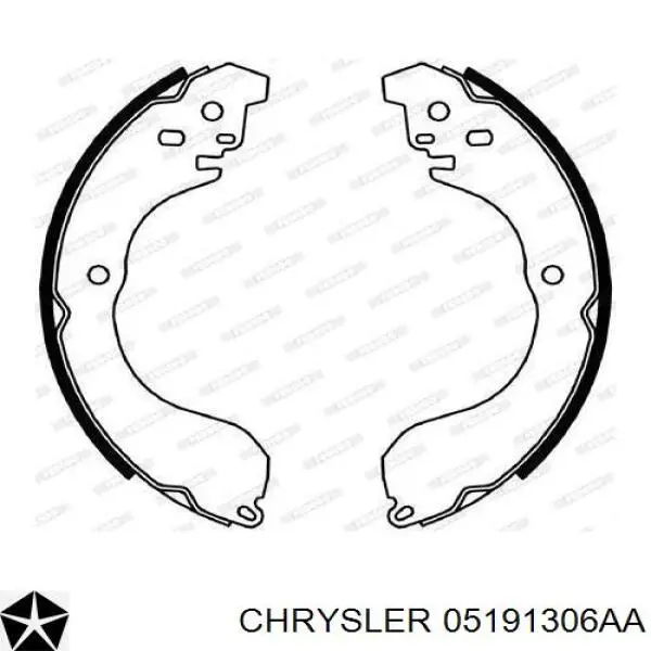 05191306AA Chrysler колодки гальмові задні, барабанні