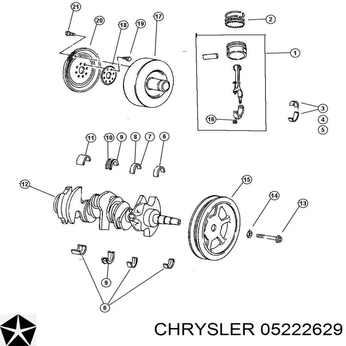 Помпа масляна Chrysler 5222629 ціна, від 11.69 USD