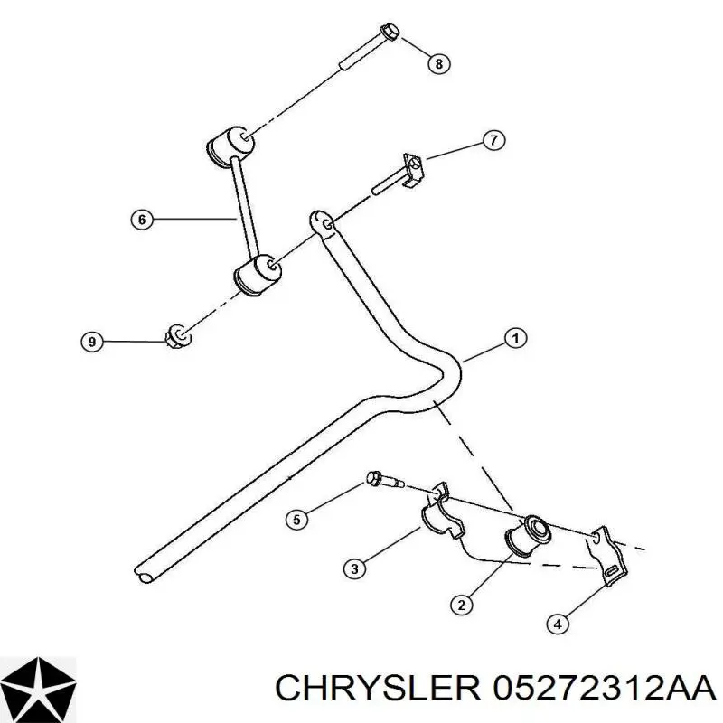 05272312AA Chrysler Гумка заднього стабілізатора