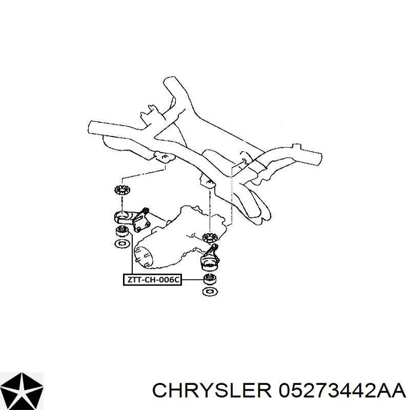 Сайлентблок траверси кріплення переднього редуктора, передній 05273442AA Chrysler