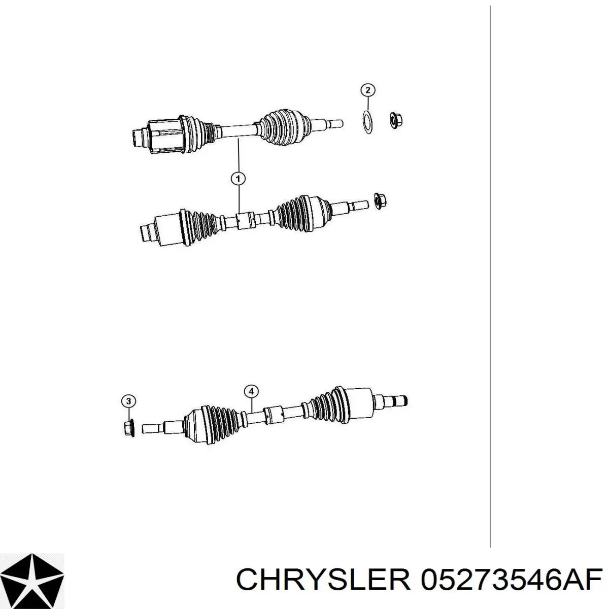 5273546AE Chrysler піввісь (привід передня, права)
