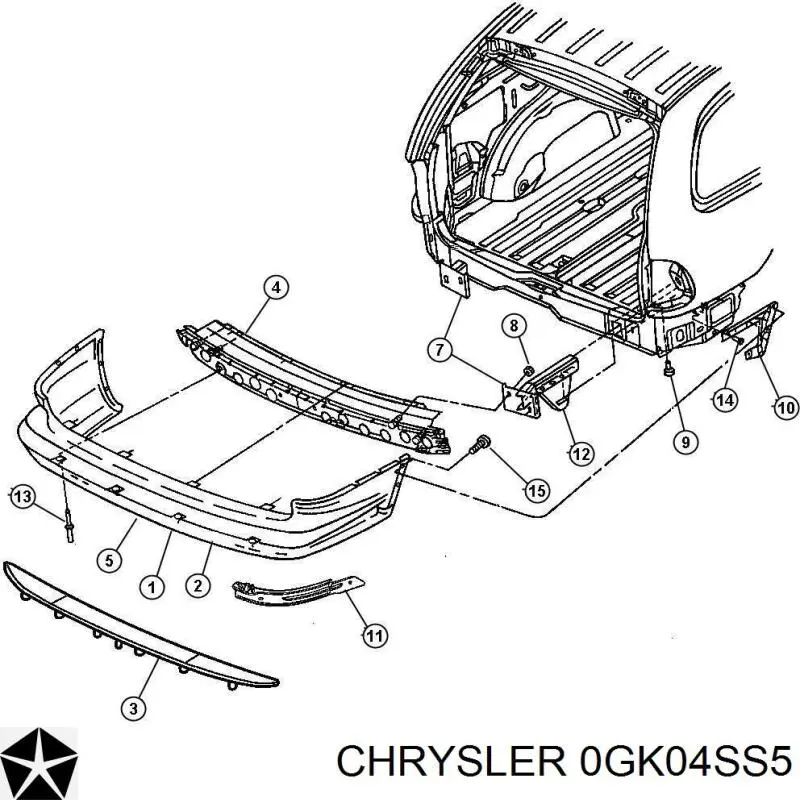 Купити 0GK04SS5 Chrysler Задній бампер