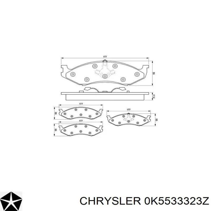 0K5533323Z Chrysler Передні гальмівні колодки
