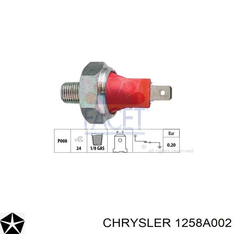 1258A002 Chrysler датчик тиску масла