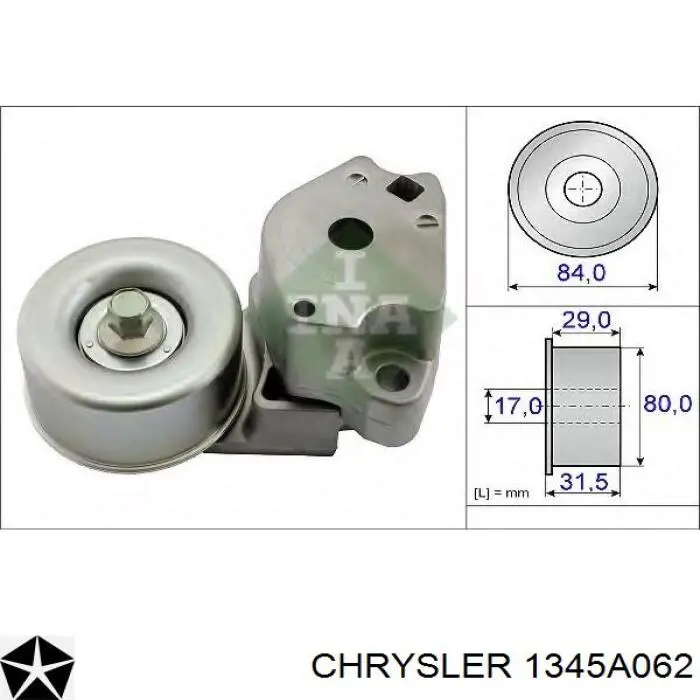 Натягувач приводного ременя Chrysler 1345A062 ціна, від 32.95 USD