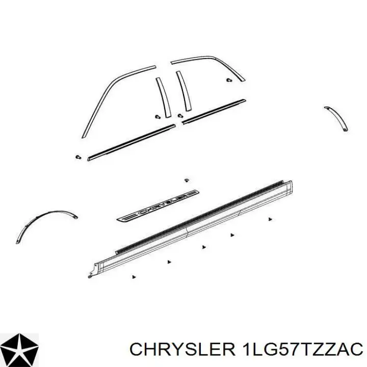 1LG57AXRAB Chrysler накладка зовнішня (молдинг порога, лівий)